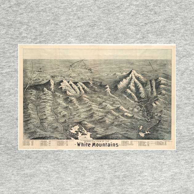 Vintage Map of The White Mountains (1890) by Bravuramedia